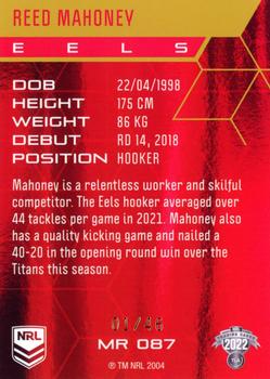 2022 NRL Elite - Mojo Ruby #MR 087 Reed Mahoney Back